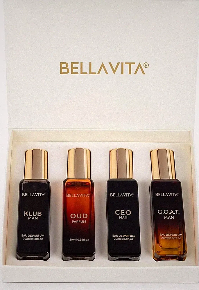 Bella Vita Luxury Long Lasting Perfume Gift Set for Man | 4x20ml | Gifts for Men