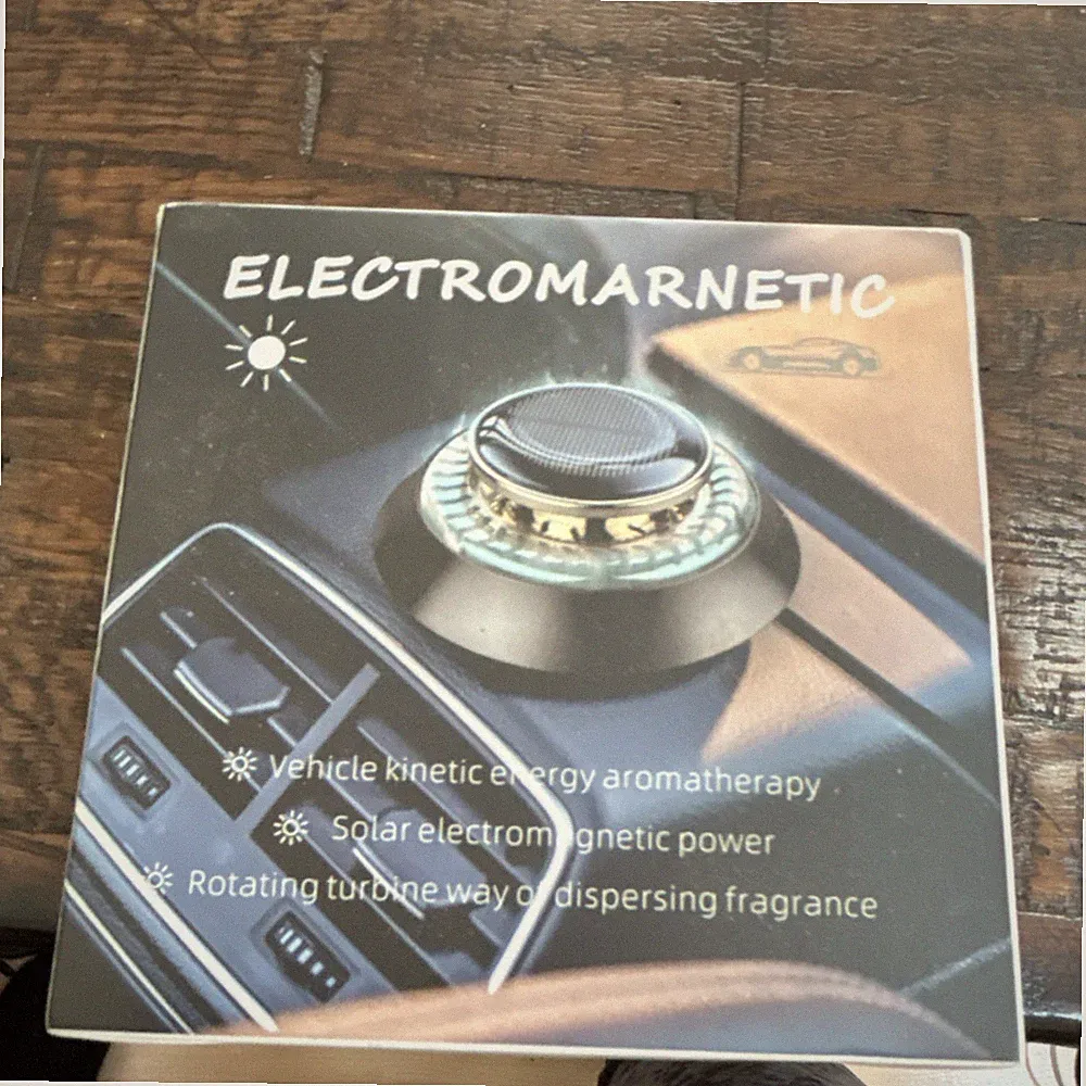 Electromarnetic Solar Powered Rotating Turbine Dancing Car Perfume Cologne Black